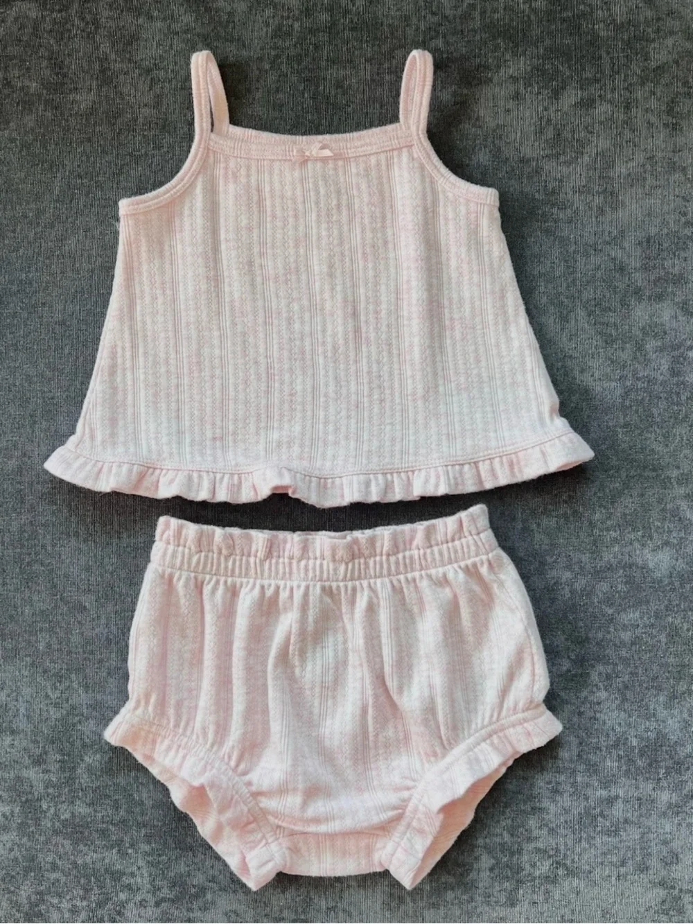 GAP Light Pink Ribbed Tank & Bloomers Pajama Set